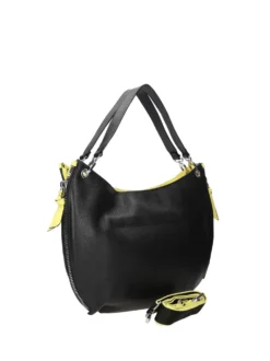 BORSA A MANO DONNA - REBELLE NERO-GIALLO - REB0165 P0019