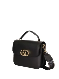 BORSA A SPALLA DONNA - MARC ELLIS NERO-ORO - FLAT EAR 26