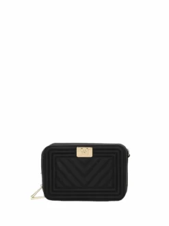 BORSA A SPALLA DONNA - MARC ELLIS NERO-ORO - FLAT BLUSH