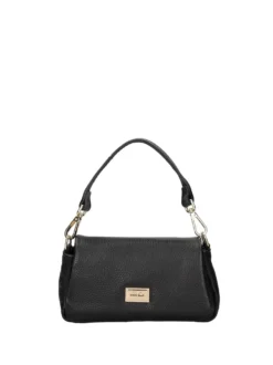 BORSA A SPALLA DONNA - MARC ELLIS NERO-ORO - VIRGINIA S PLATE