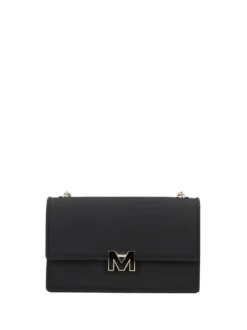 BORSA A SPALLA DONNA - MARC ELLIS NERO-ORO - FLAT SUPERMEE M.