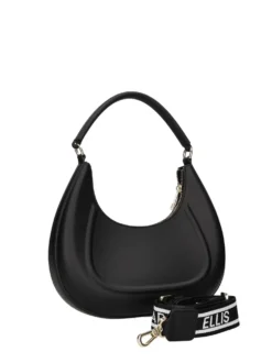 BORSA A SPALLA DONNA - MARC ELLIS NERO-ORO - FLAT HERO M