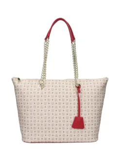 BORSA A SPALLA DONNA - POLLINI AVORIO-ROSSO - TE8410PP02Q11