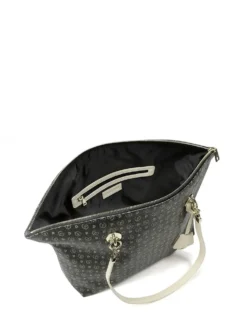 BORSA A SPALLA DONNA - POLLINI NERO-AVORIO - TE8408PP02Q11
