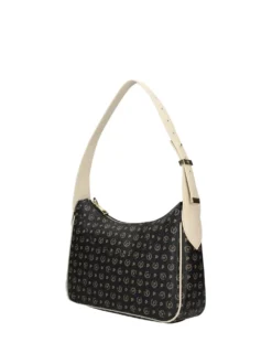 BORSA A SPALLA DONNA - POLLINI NERO-AVORIO - TE8552PP0OQ11