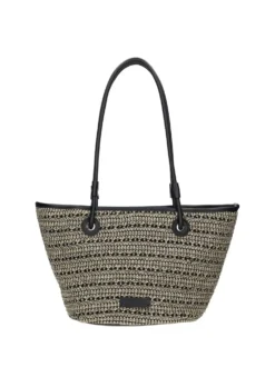 BORSA A SPALLA DONNA - REBELLE NERO-BIANCO - REB0213 T0022