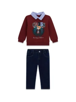 COMPLETO BAMBINO - GUESS KIDS BORDEAUX - N6YG07 K5170