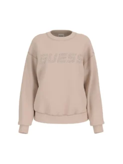 FELPA DONNA - GUESS ATHLEISURE BEIGE - V4BQ15 K7UW2