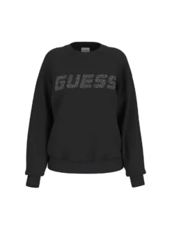 FELPA DONNA - GUESS ATHLEISURE NERO - V4BQ15 K7UW2