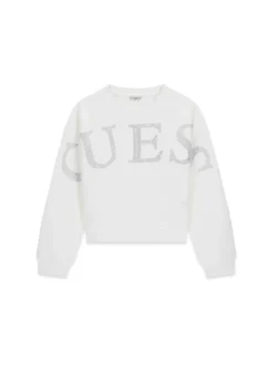 FELPA RAGAZZA - GUESS KIDS BIANCO - J6RQ10 KAD74