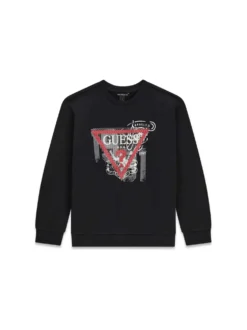 FELPA RAGAZZO - GUESS KIDS NERO - L6BQ04 K5919