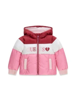 GIUBBOTTO BAMBINA - GUESS KIDS ROSA-BIANCO - K6YL01 W2576