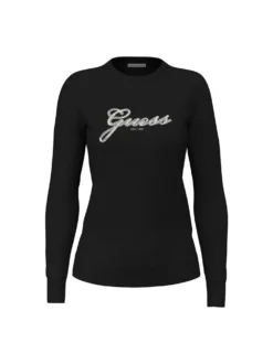 MAGLIA DONNA - GUESS APPAREL NERO - W6BR53 Z1454