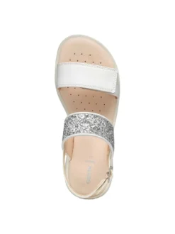 SANDALO RAGAZZA - GEOX BIANCO-ARGENTO - J556EA 0BCEW