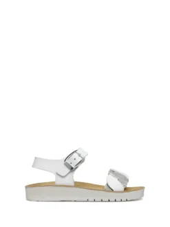 SANDALO RAGAZZA - GEOX BIANCO-ARGENTO - J55EAE 0BCEW
