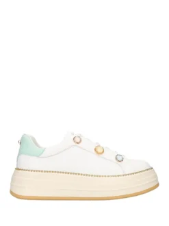 SNEAKERS DONNA - APE PAZZA BIANCO-VERDE - S6LIFTY24/LEA