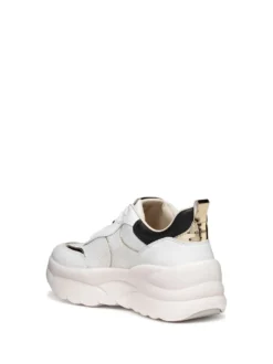 SNEAKERS DONNA - GEOX BIANCO-ORO - D651FB 09BBN