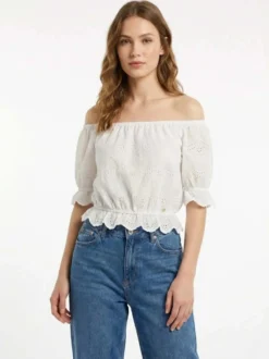 TOP DONNA - GUESS APPAREL BIANCO - W6GP47 K3336