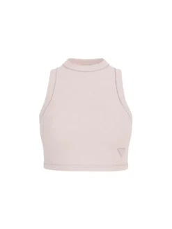 TOP DONNA - GUESS ATHLEISURE BIANCO SPORCO - V3GP19 K8RT2