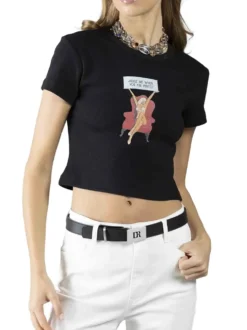 T-SHIRT DONNA - DENNY ROSE NERO - 611DD64016