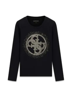 T-SHIRT DONNA - GUESS APPAREL NERO - W6BI58 K7388