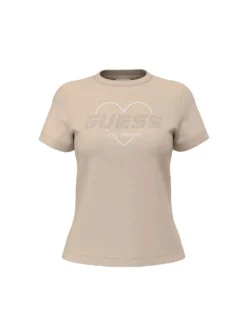 T-SHIRT DONNA - GUESS ATHLEISURE BEIGE - V5GI10 K9RM1