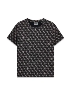 T-SHIRT DONNA - GUESS ATHLEISURE NERO-BIANCO - V5BI14 I3Z14