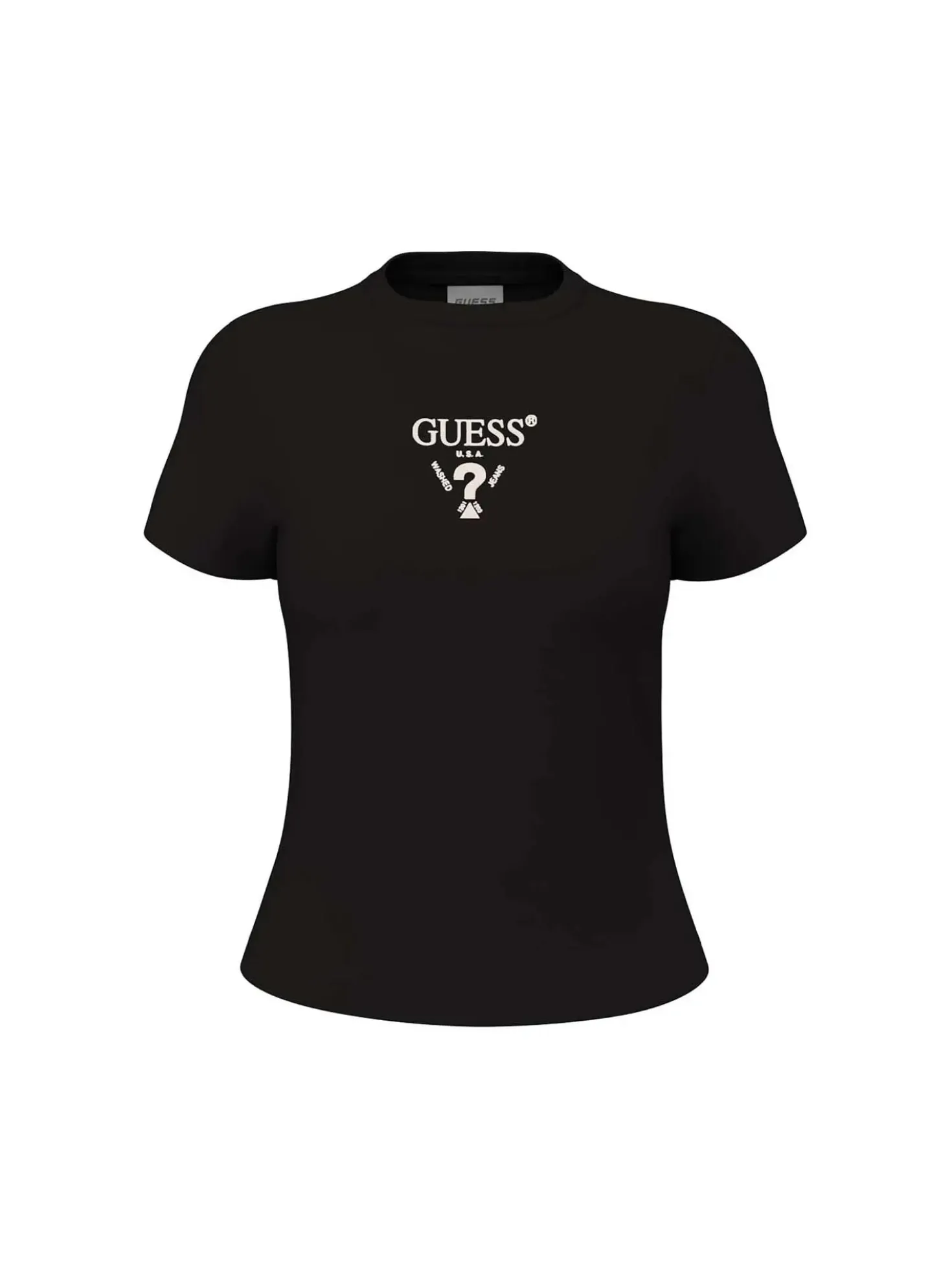 T-SHIRT DONNA - GUESS ATHLEISURE NERO-BIANCO - V4YI21 KCDH1