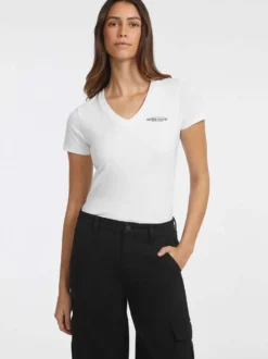 T-SHIRT DONNA - GUESS JEANS BIANCO - W4YI23 J1314