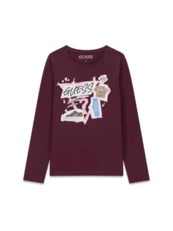 T-SHIRT RAGAZZA - GUESS KIDS BORDEAUX - J6YI01 K3664