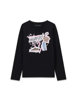 T-SHIRT RAGAZZA - GUESS KIDS NERO - J6YI01 K3664
